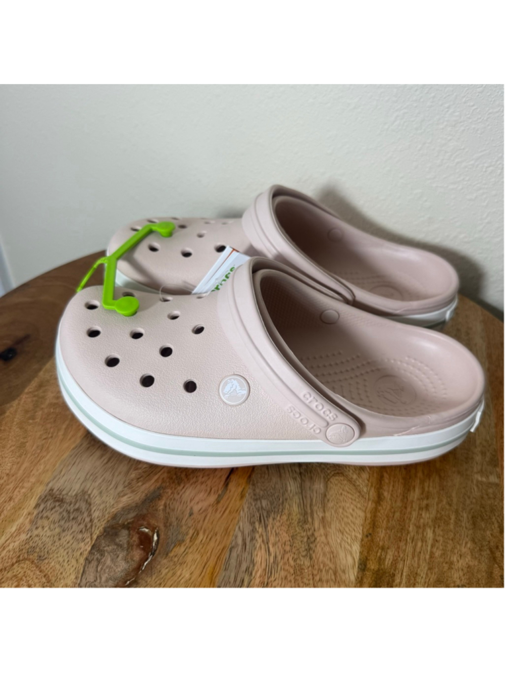 Women's Crocs Crocband Pink and White Clogs Size 8